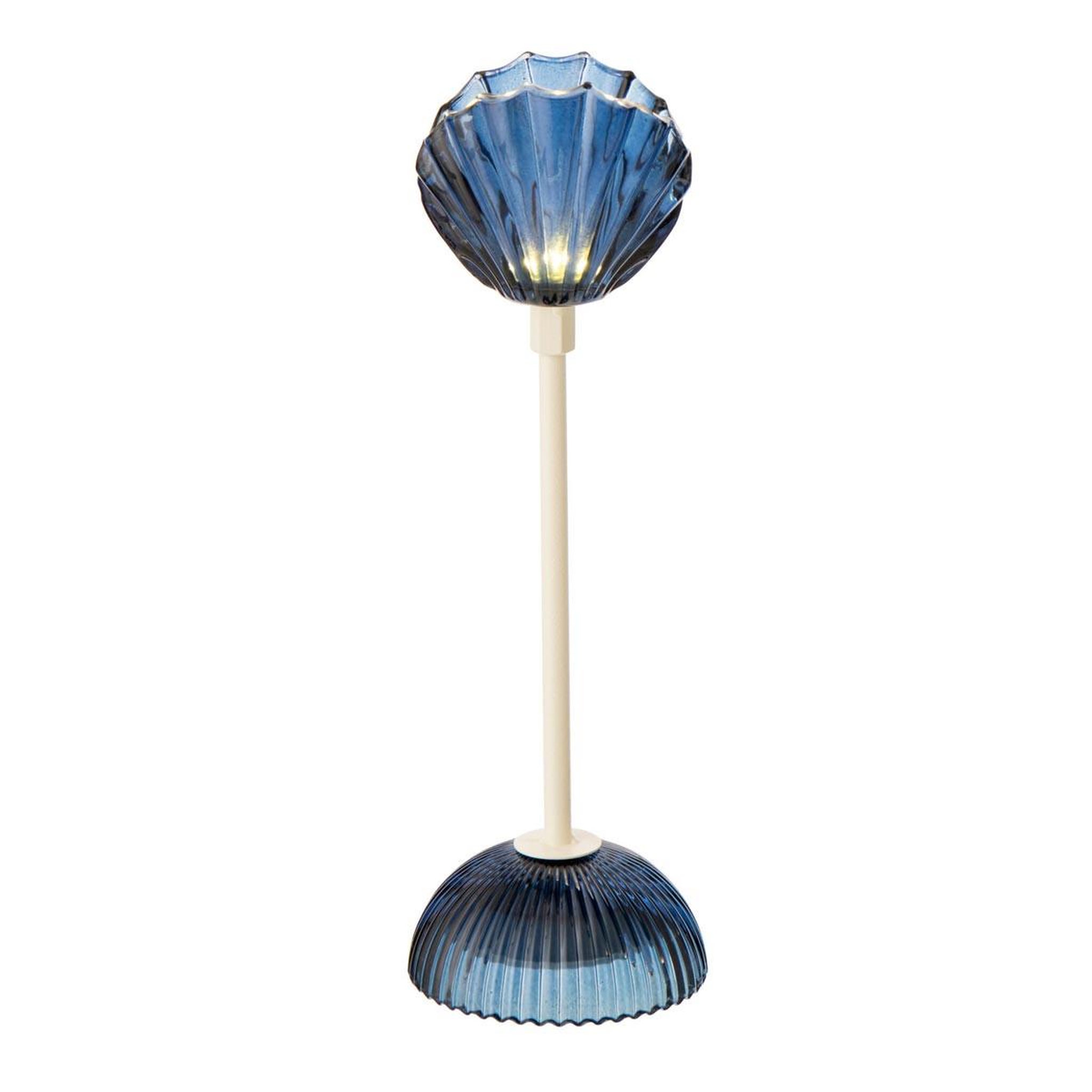 Voir la diapositive 2 : J-LINE Lampe à poser led coquillage  conchiglia  31cm bleu