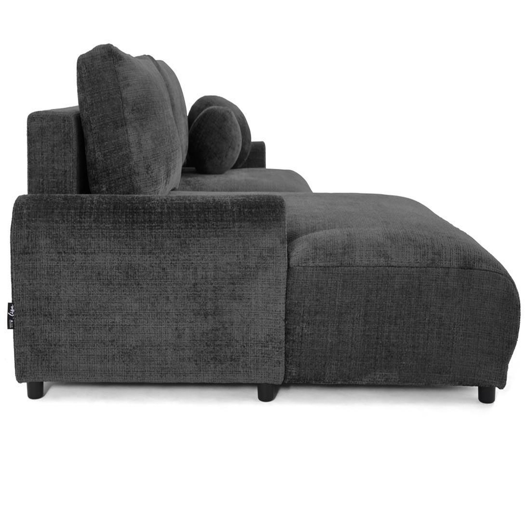Voir la diapositive 6 : LISA DESIGN Nelly - canapé d'angle gauche 4 places convertible avec coffre en velours texturé