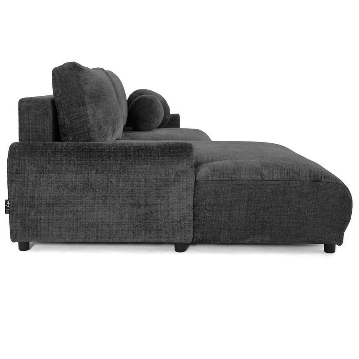 LISA DESIGN Nelly - canapé d'angle gauche 4 places convertible avec coffre en velours texturé