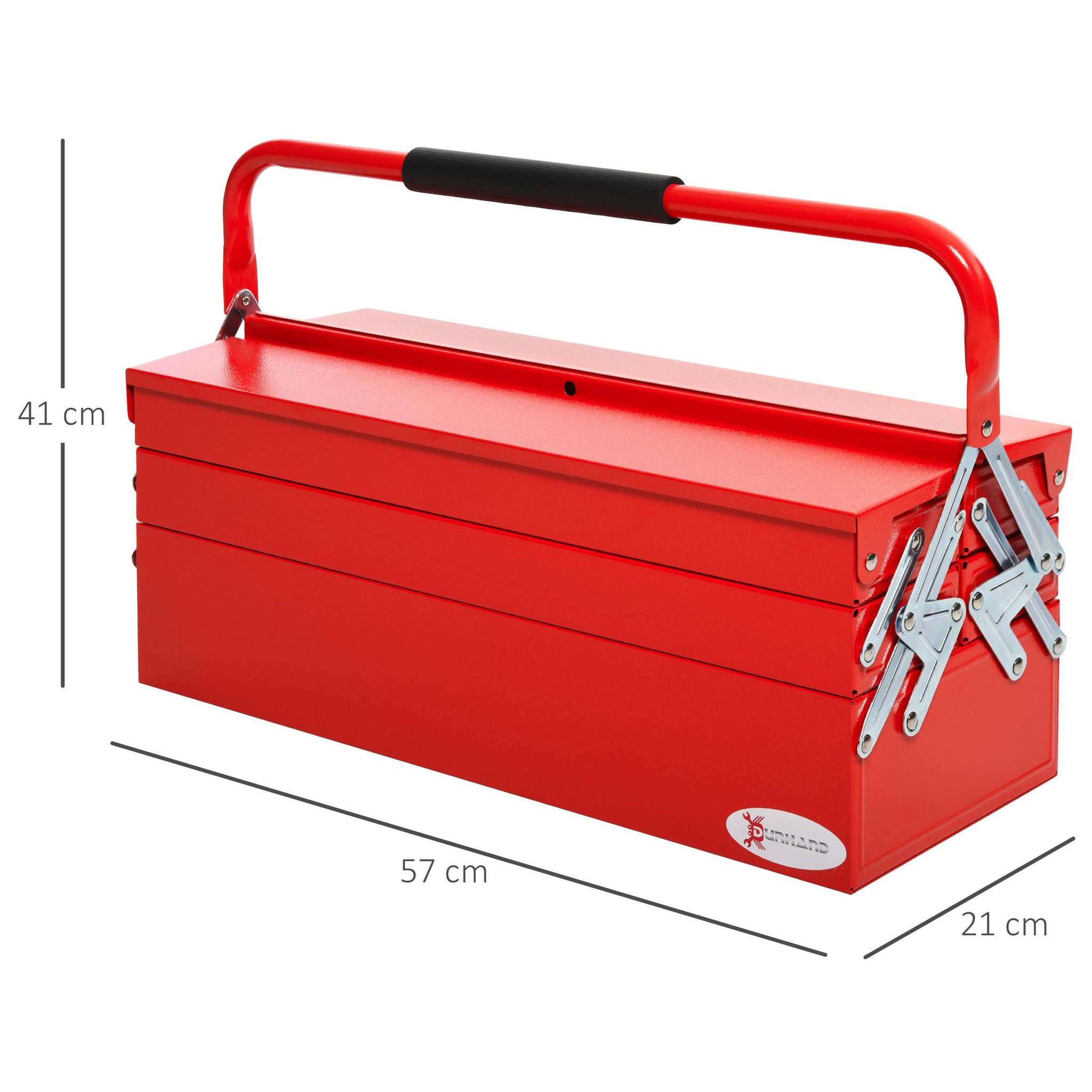 Voir la diapositive 3 : HOMCOM Homcom boite à outils métallique - coffret à outils - caisse à outils 3 niveaux 5 plateaux rétractables - tôle acier rouge