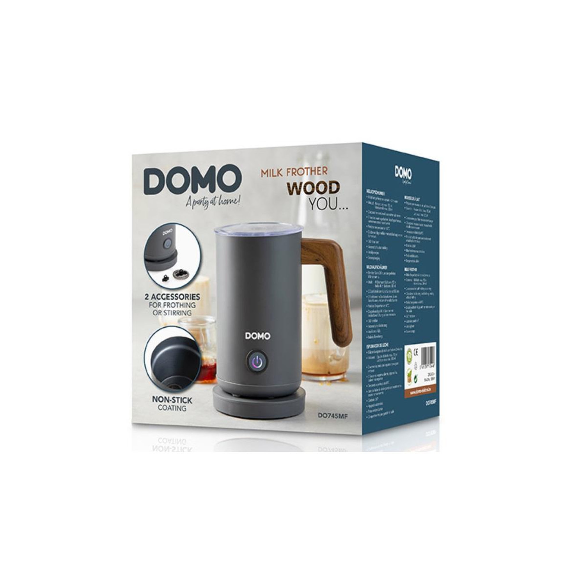 Voir la diapositive 4 : Domo Emulsionneur de lait 500w 300ml - do745mf