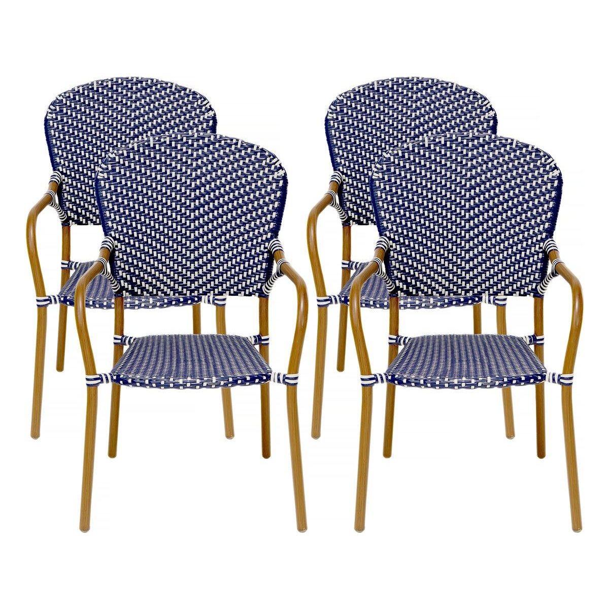 Habitat et Jardin Lot de 4 chaises d'extérieur bistro  Maya  - Bleu
