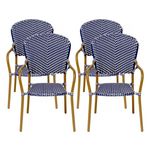 Habitat et Jardin Lot de 4 chaises d'extérieur bistro  Maya  - Bleu