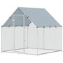 Voir la diapositive 5 : PAWHUT Enclos poulailler extérieur 4 m² bâche Oxford 420D anti-UV argent