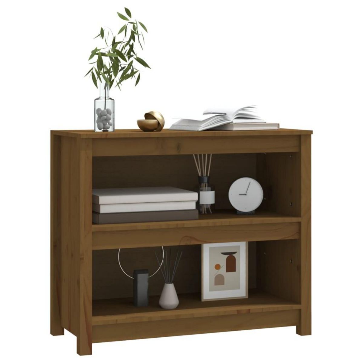 VIDAXL Bibliotheque Marron miel 80x35x68 cm Bois de pin massif