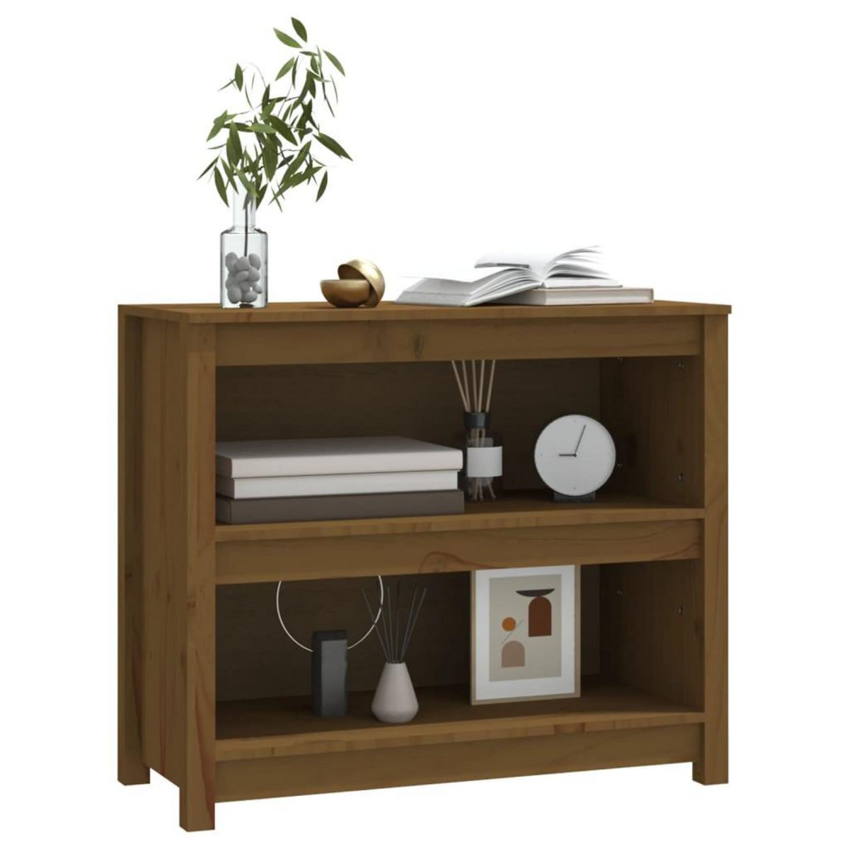VIDAXL Bibliotheque Marron miel 80x35x68 cm Bois de pin massif