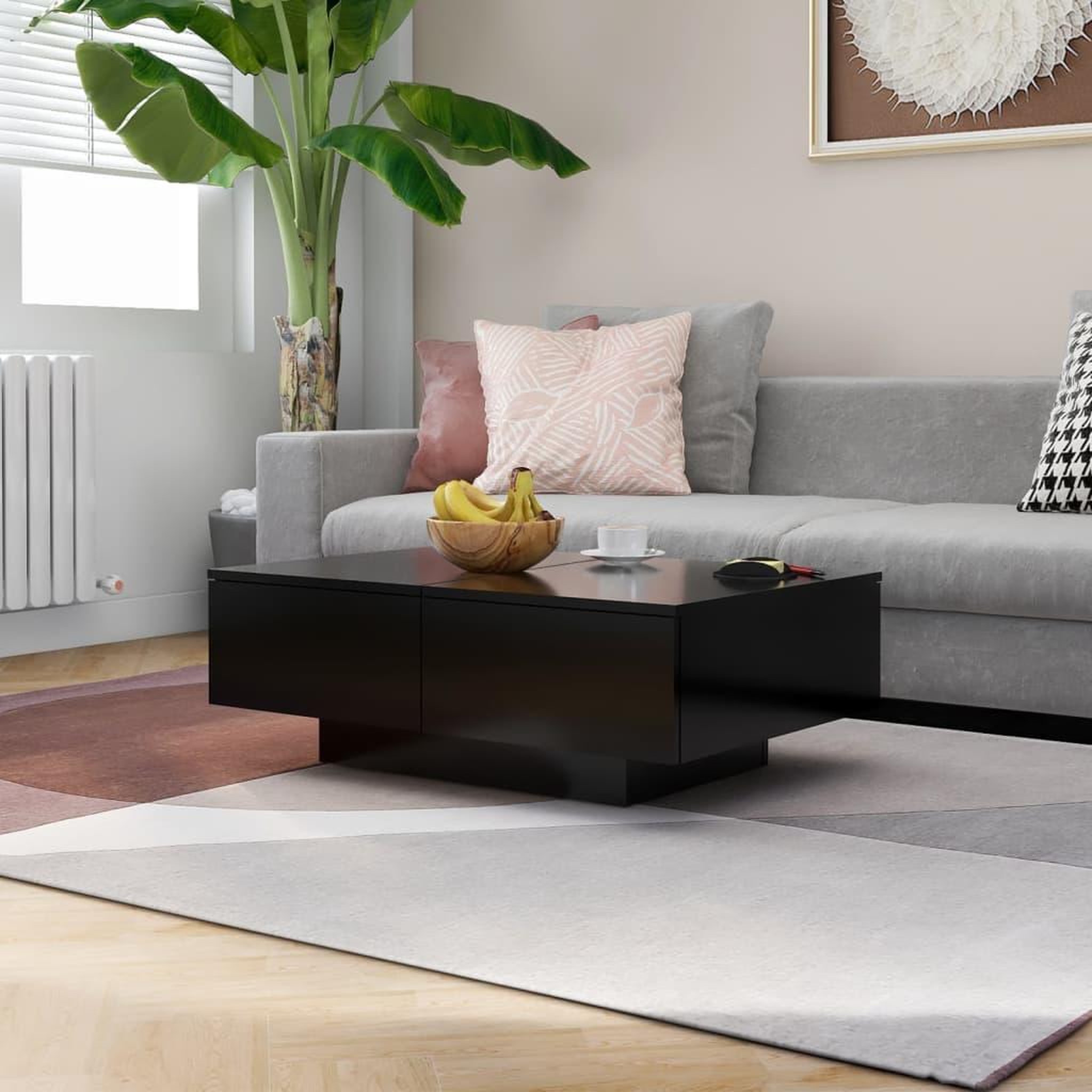Voir la diapositive 1 : VIDAXL Table basse Noir 90x60x31 cm Bois d'ingenierie