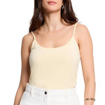 MORGAN Débardeur Jaune Femme Morgan Basic. Coloris disponibles : Jaune