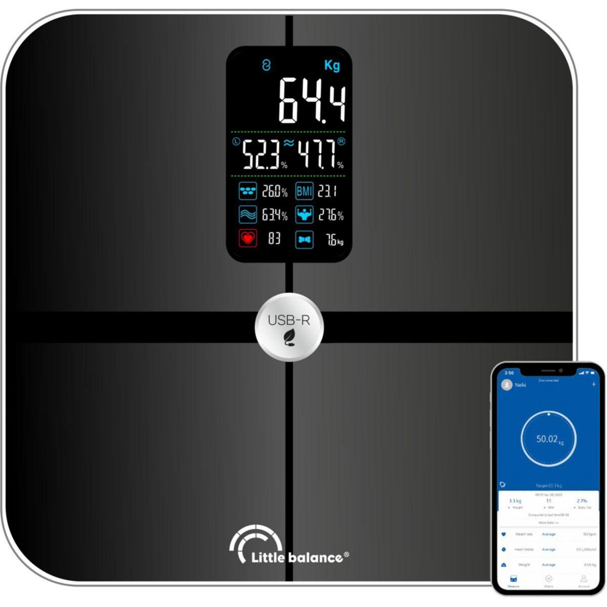 LITTLE BALANCE Pèse personne impédancemètre Cardio X4 ITO USB - reparable