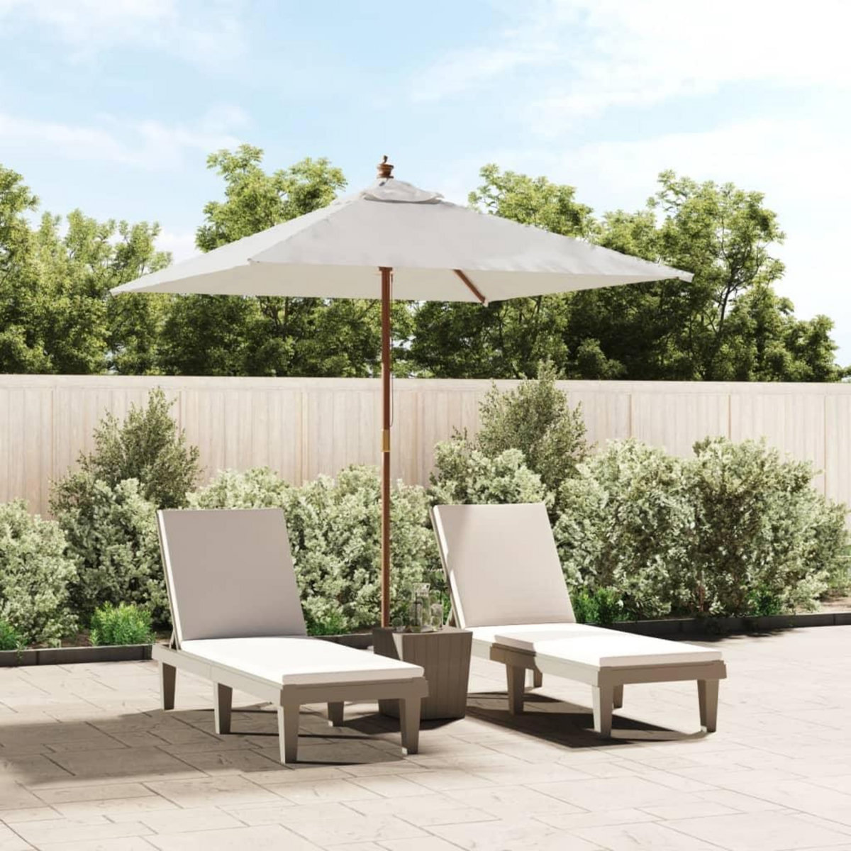 VIDAXL Parasol de jardin avec mat en bois sable 198x198x231 cm