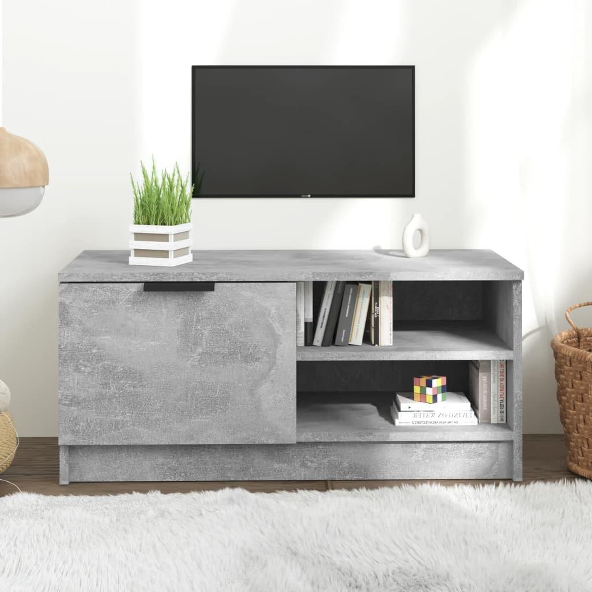 VIDAXL Meuble TV Gris beton 80x35x36,5 cm Bois d'ingenierie