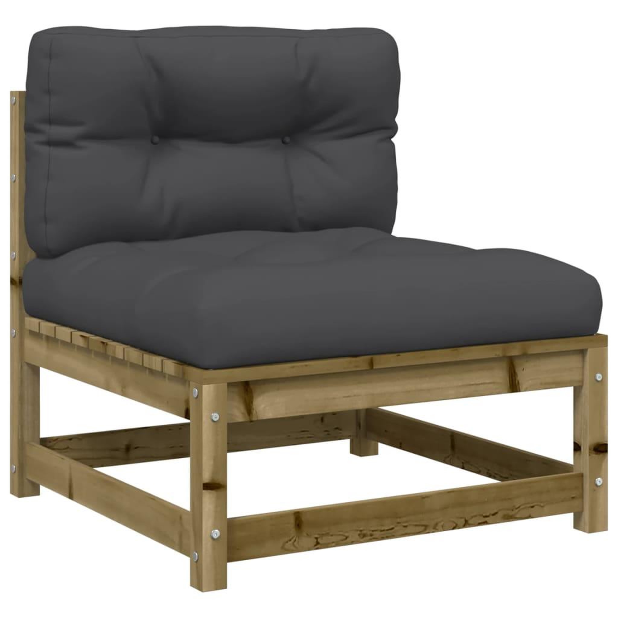 Voir la diapositive 5 : VIDAXL Salon de jardin 9 pcs avec coussins bois de pin impregne