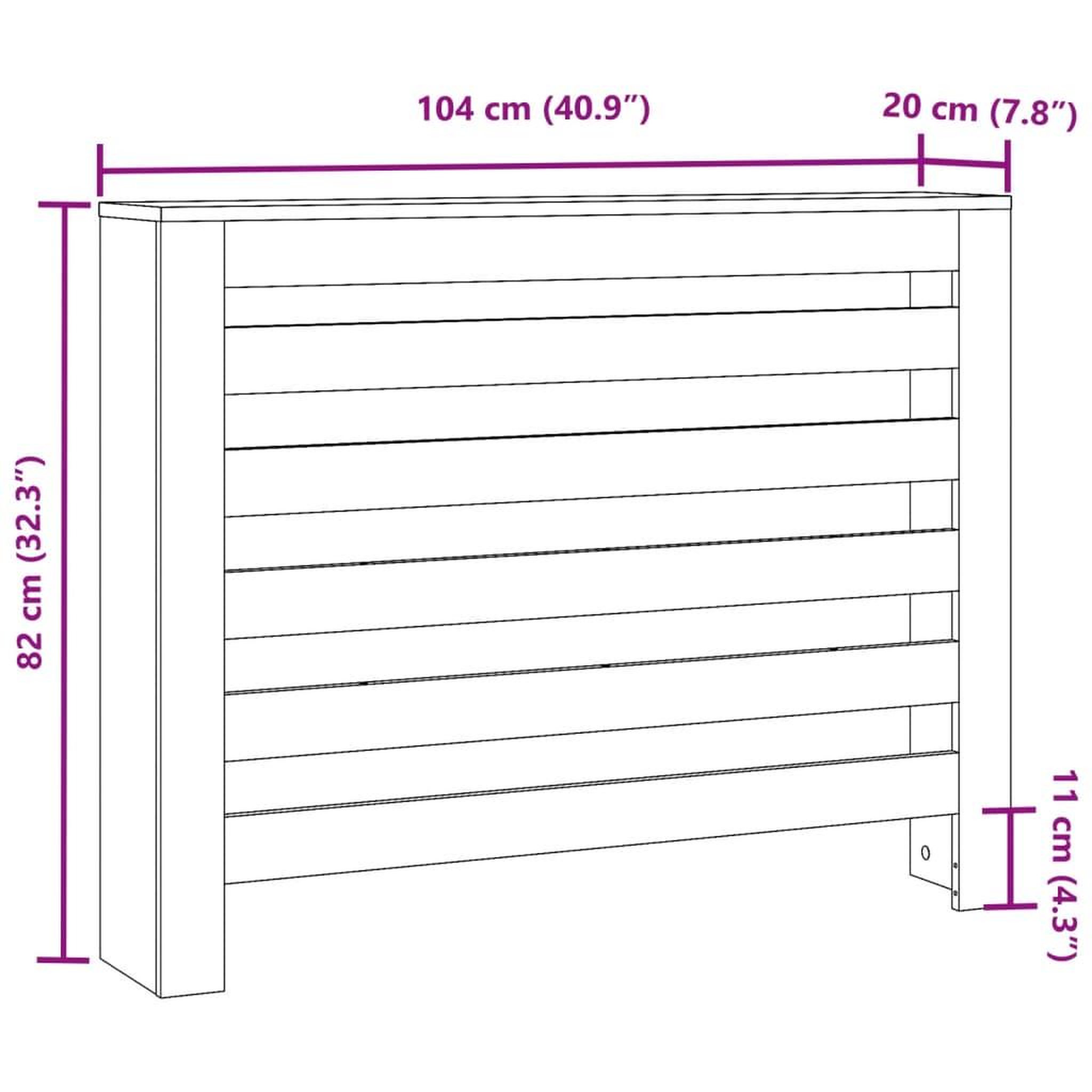 Voir la diapositive 6 : VIDAXL Cache-radiateur chene sonoma 104x20x82 cm bois d'ingenierie