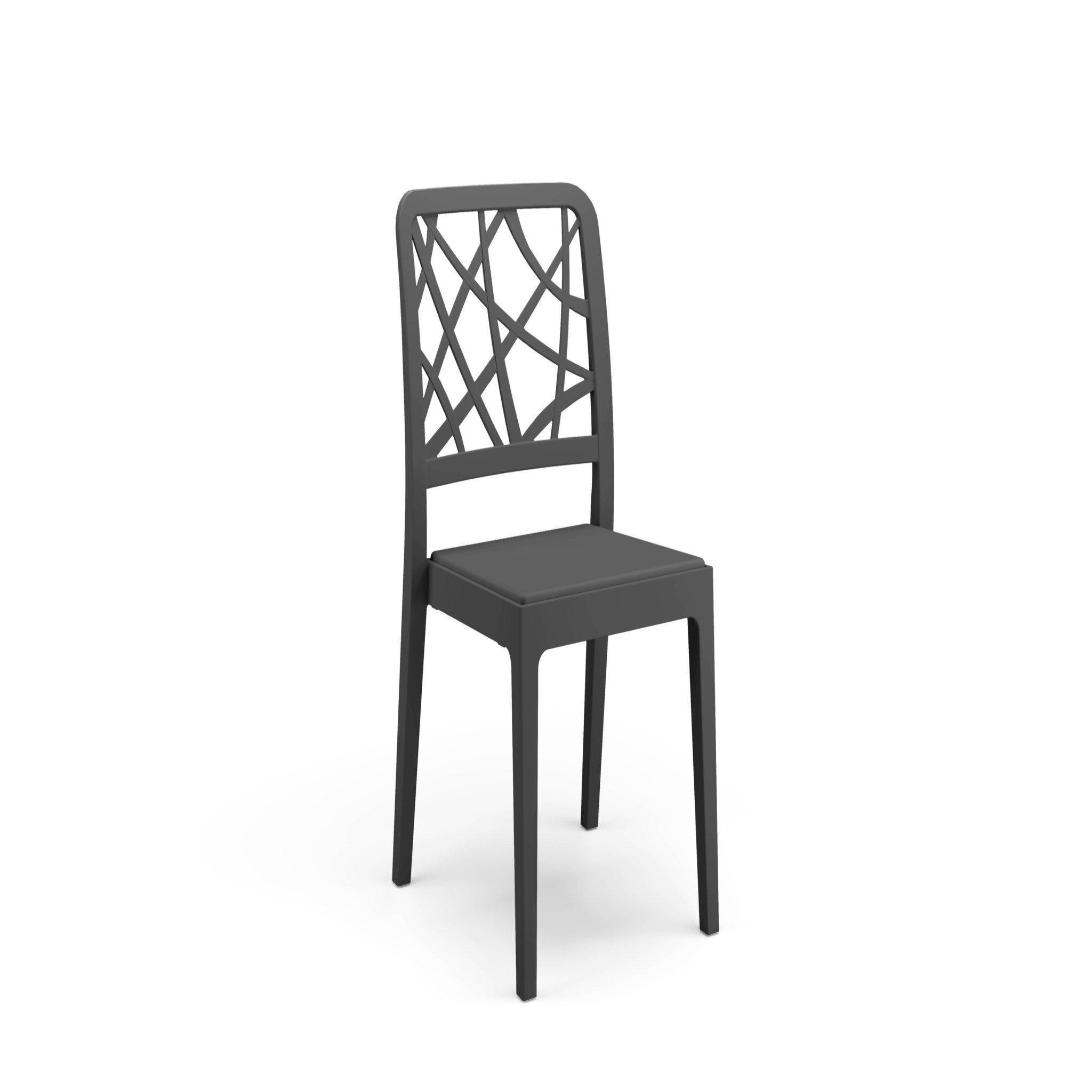 ARETA Lot de 6 chaises de jardin - Résine - Anthracite - PENELOPE