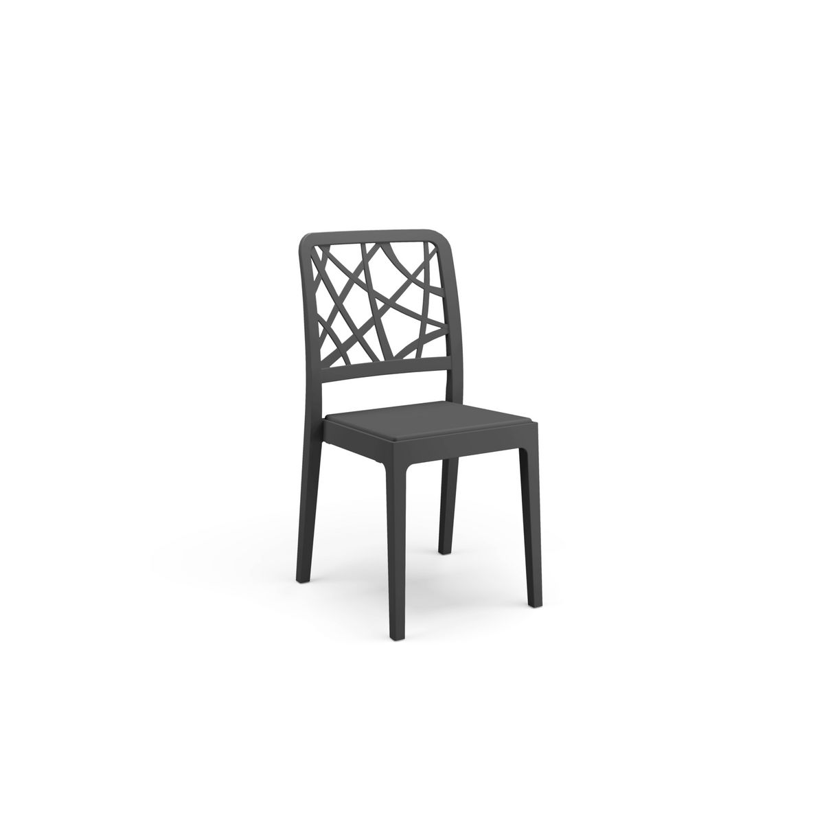 ARETA Lot de 6 chaises de jardin - Résine - Anthracite - PENELOPE