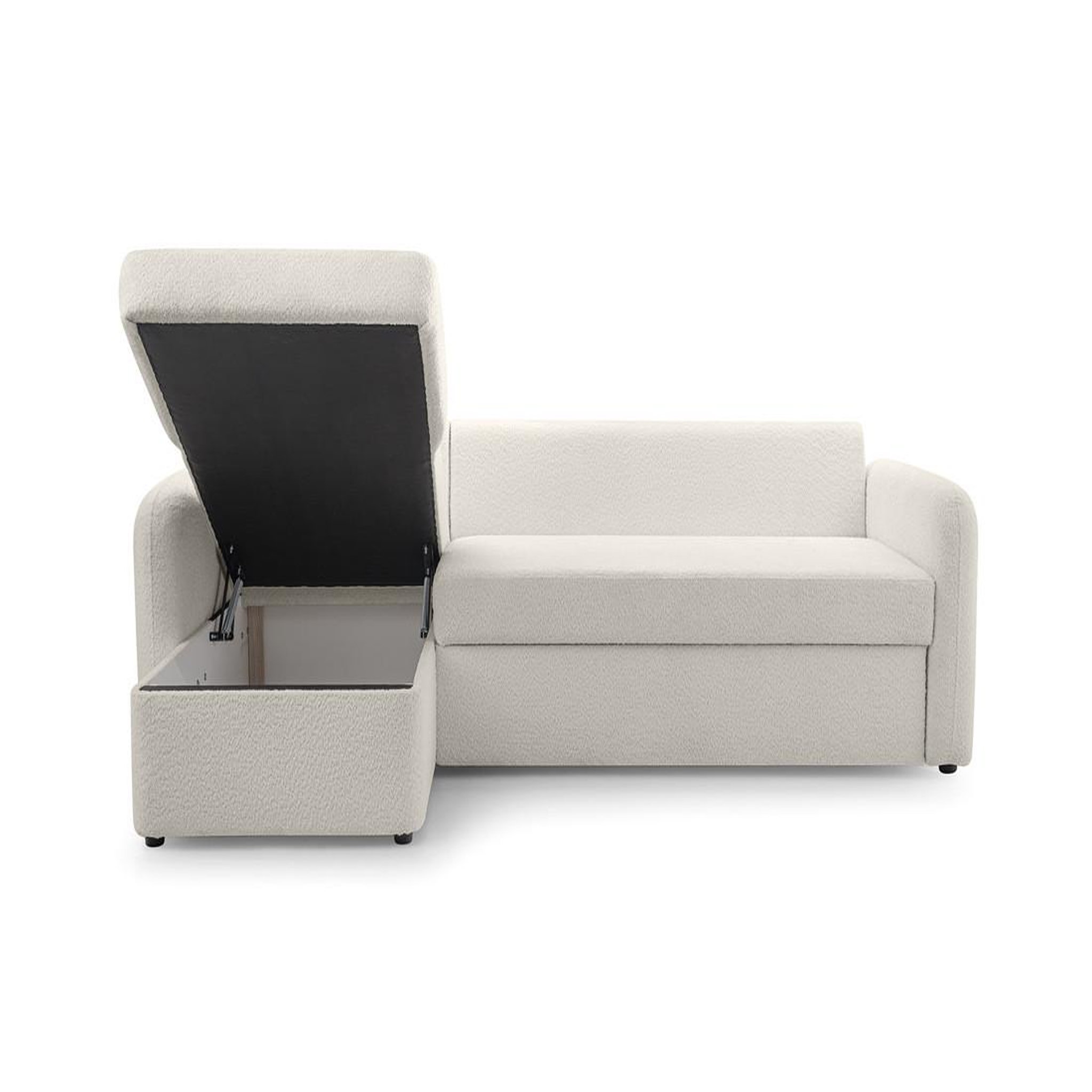 Voir la diapositive 4 : BEST MOBILIER Pocatello - canapé d'angle réversible 4 places - convertible avec coffre - en tissu bouclette