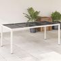 Voir la diapositive 1 : VIDAXL Table de jardin avec dessus en verre blanc resine tressee