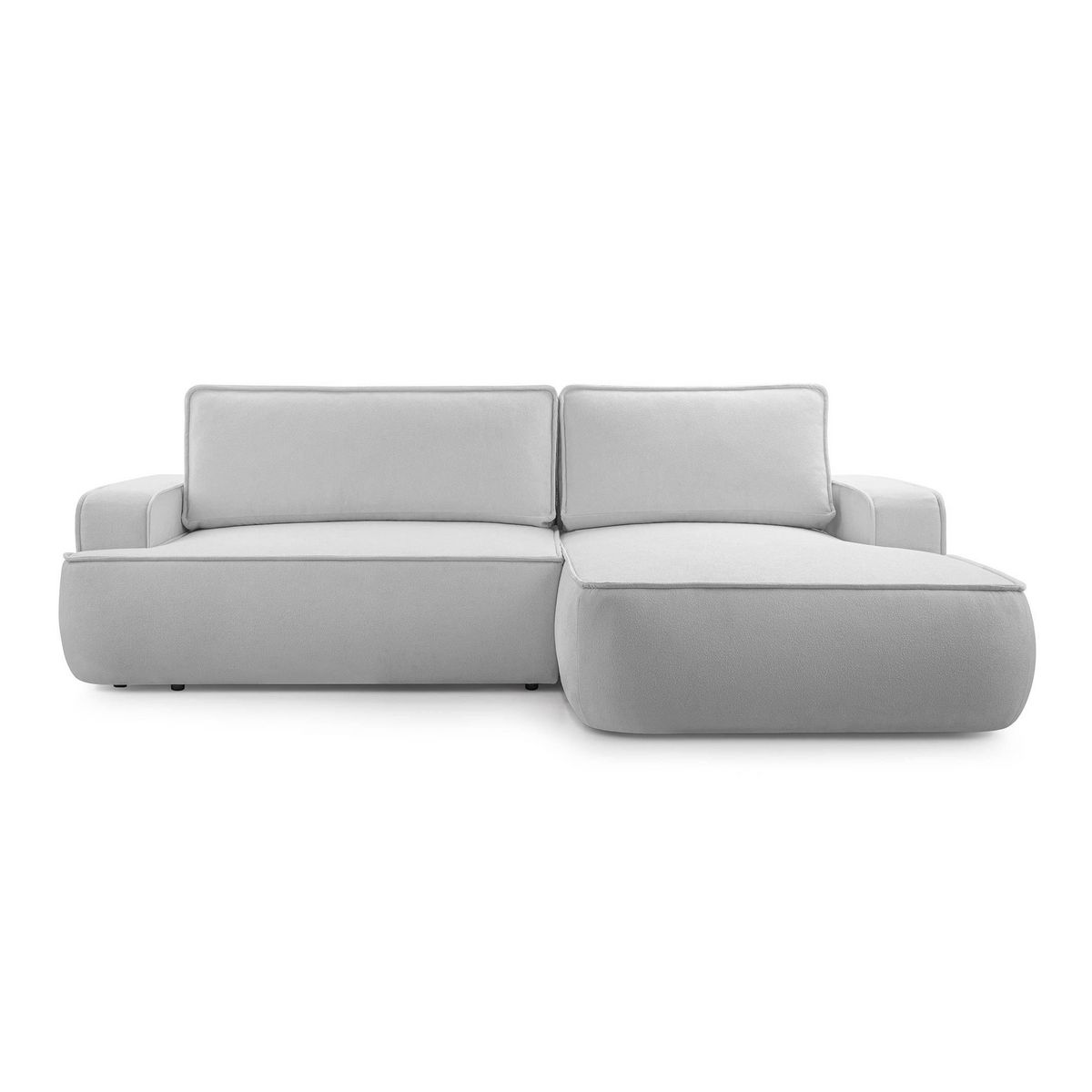 BEST MOBILIER Nessino - canapé d'angle droit 4 places - convertible avec coffre - en tissu texturé