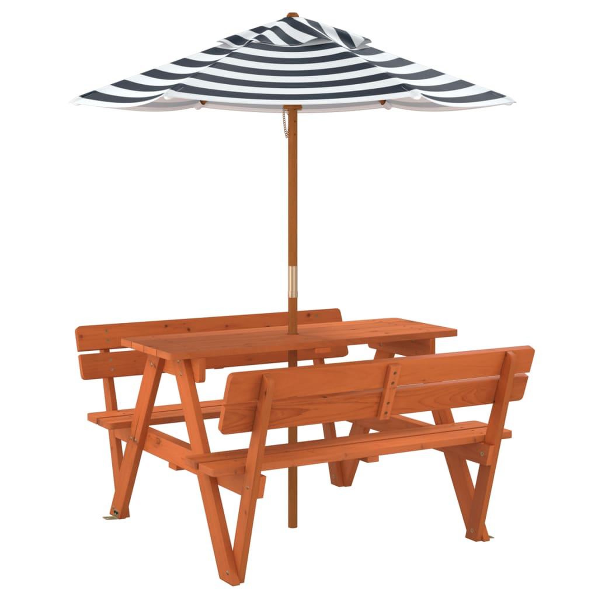 Voir la diapositive 5 : VIDAXL Table de pique-nique pour 4 enfants avec parasol bois de sapin