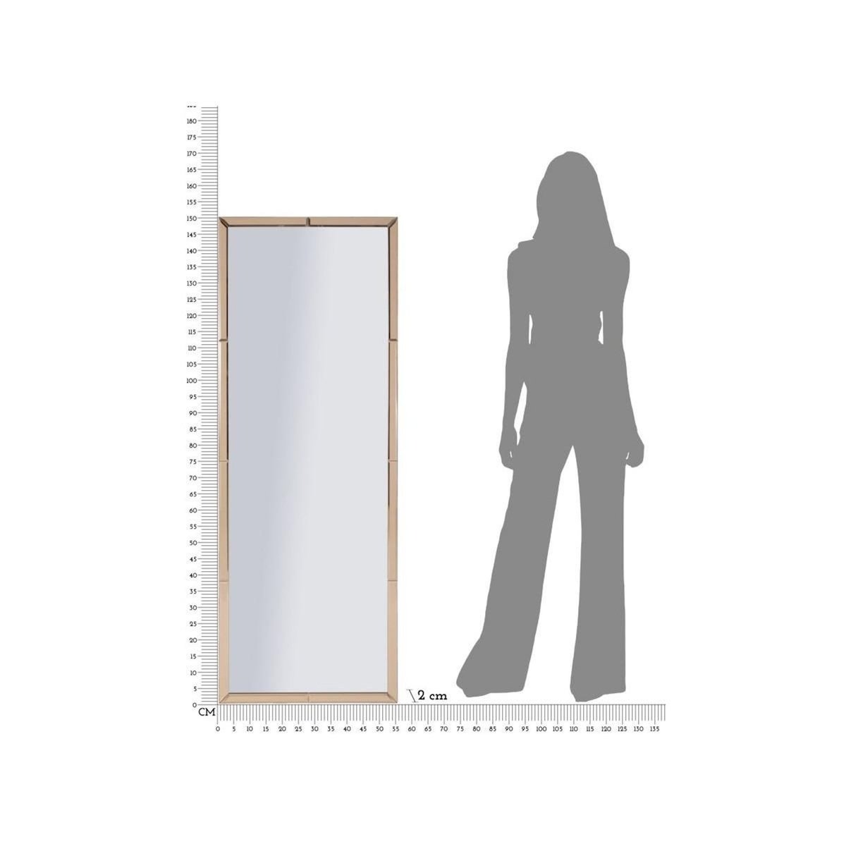 Paris Prix Miroir Mural Rectangulaire  Berlin  150cm Rose