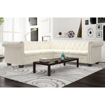 VIDAXL Canape d'angle Chesterfield 5 plc Cuir artificiel Blanc