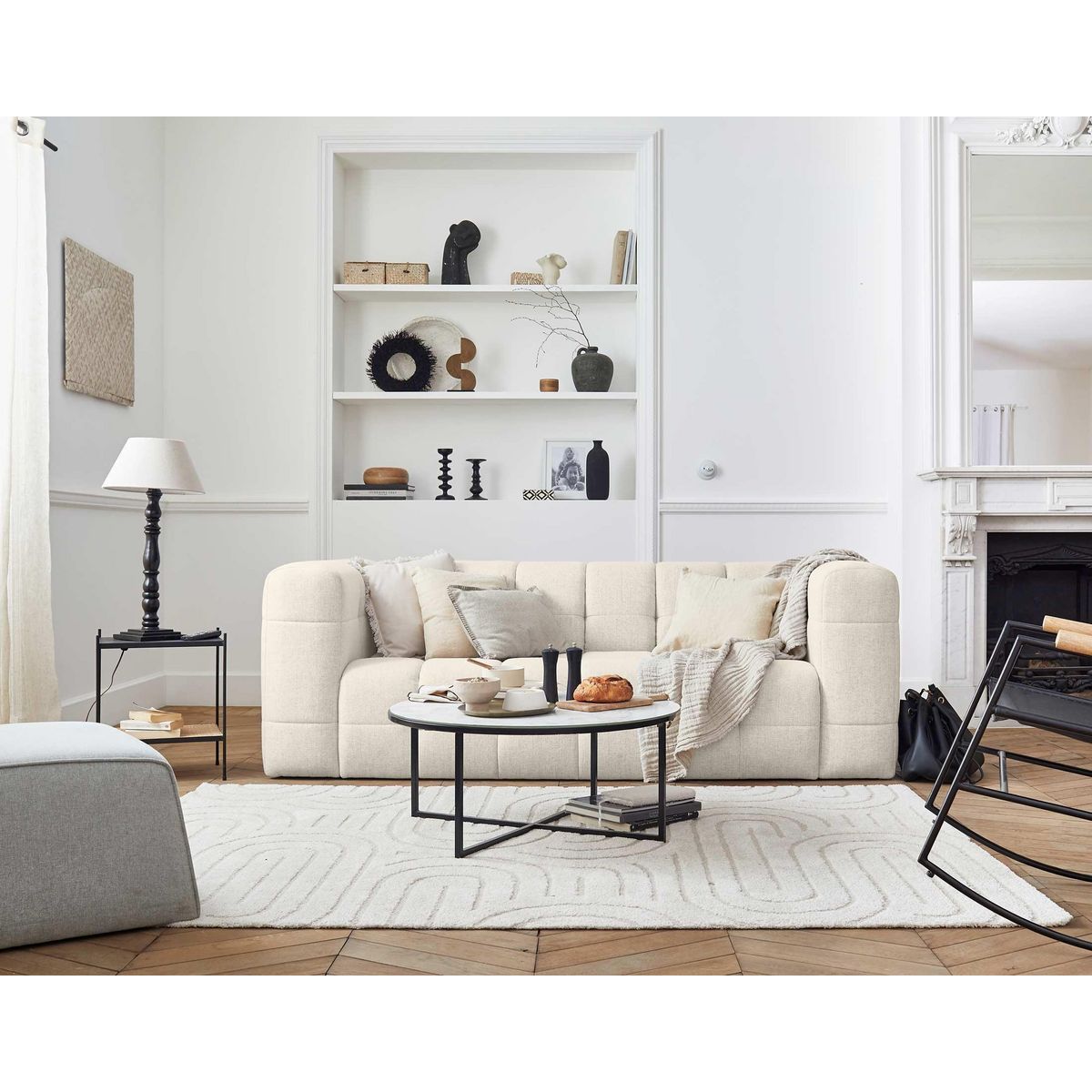 LISA DESIGN Suzano - canapé 3 places - en tissu