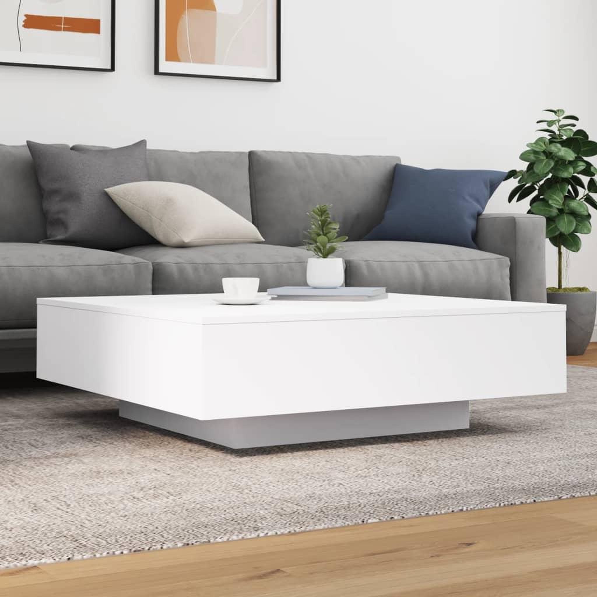 Voir la diapositive 3 : VIDAXL Table basse blanc 100x100x31 cm bois d'ingenierie