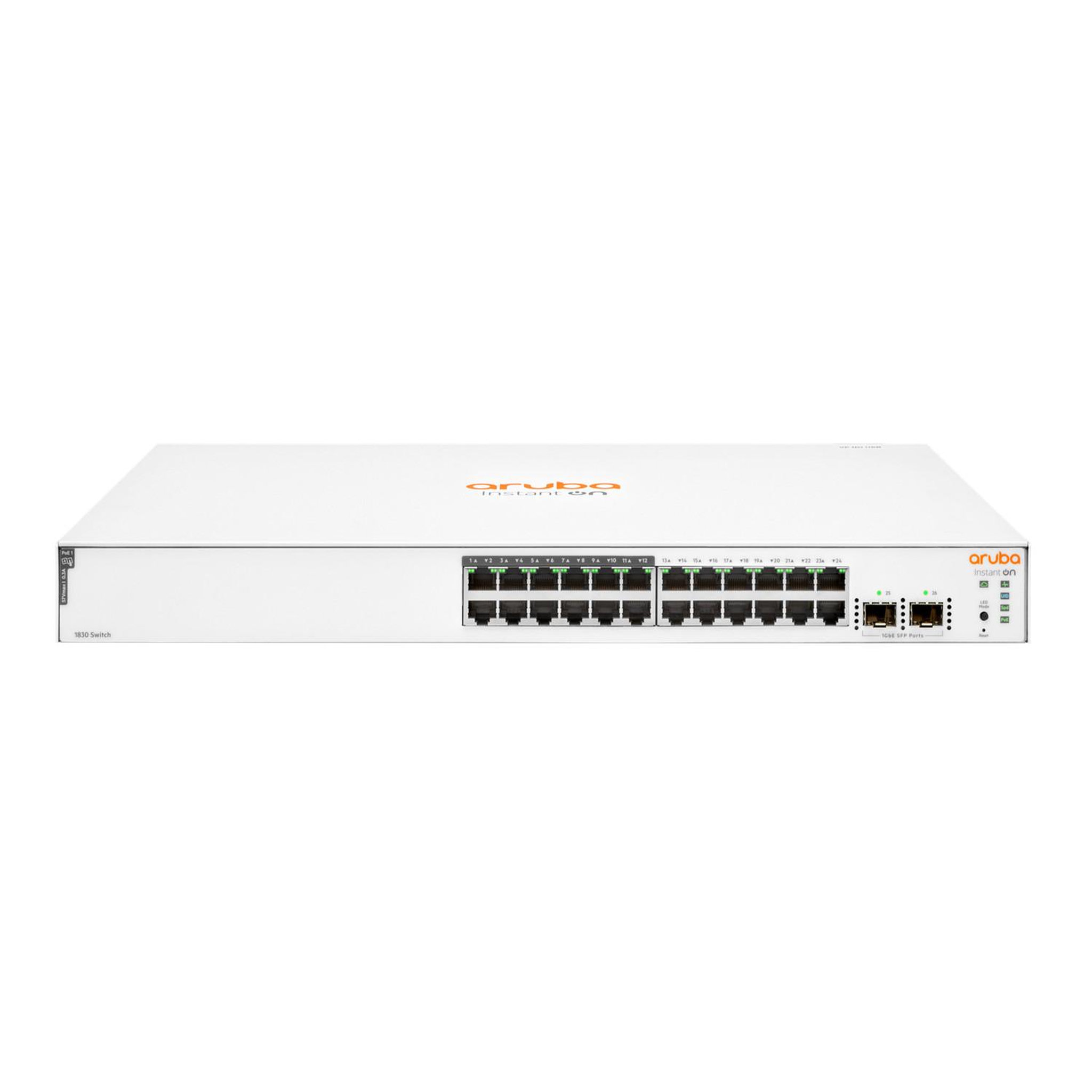 Voir la diapositive 2 : HPE Commutateur HPE Aruba Instant On 1830 24G 12p Class4 PoE 2SFP 195W
