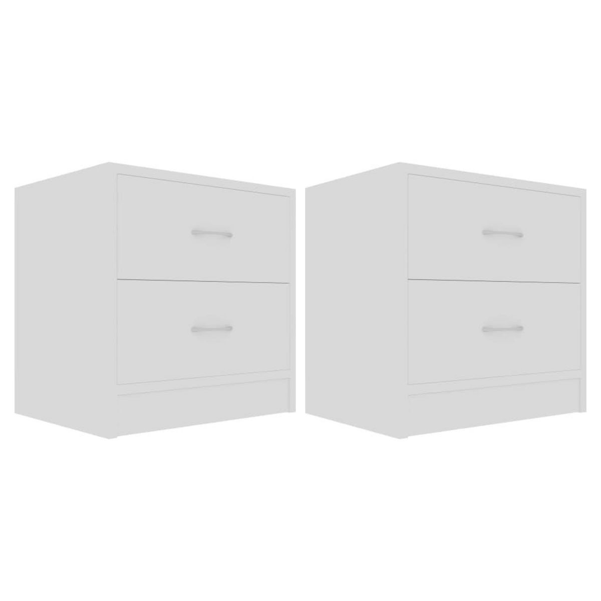 VIDAXL Tables de chevet 2 pcs Blanc 40x30x40 cm Bois d'ingenierie