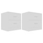 Voir la diapositive 2 : VIDAXL Tables de chevet 2 pcs Blanc 40x30x40 cm Bois d'ingenierie