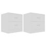 Voir la diapositive 2 : VIDAXL Tables de chevet 2 pcs Blanc 40x30x40 cm Bois d'ingenierie