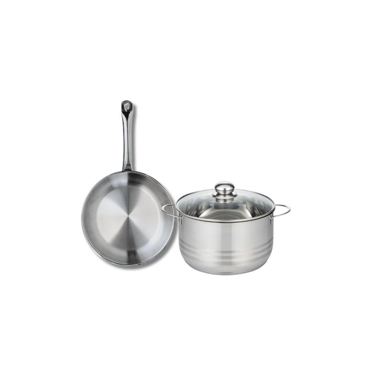 ELO Ensemble de 1 Poêle de cuisson 24 cm et 1 faitout 20 cm Elo Profi Brillant