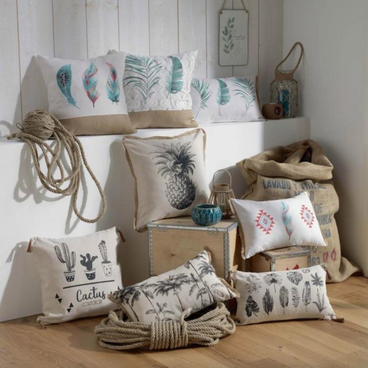 Paris Prix Coussin à Franges  Ayanna  30x50cm Gris Clair