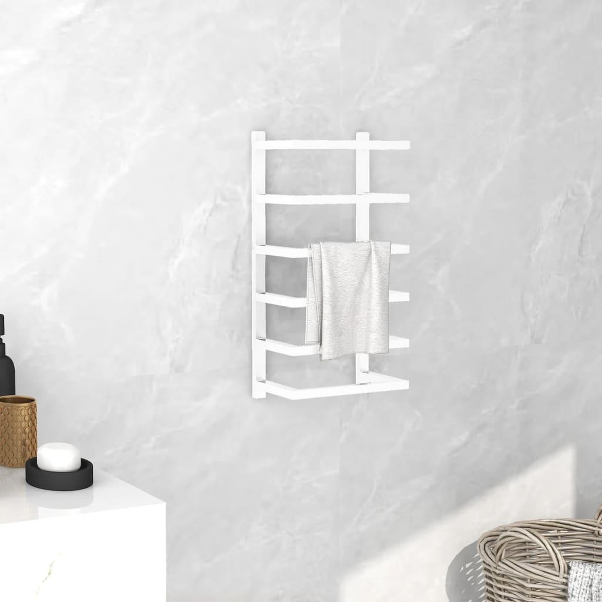 VIDAXL Porte-serviette Blanc 24x12x48 cm Acier