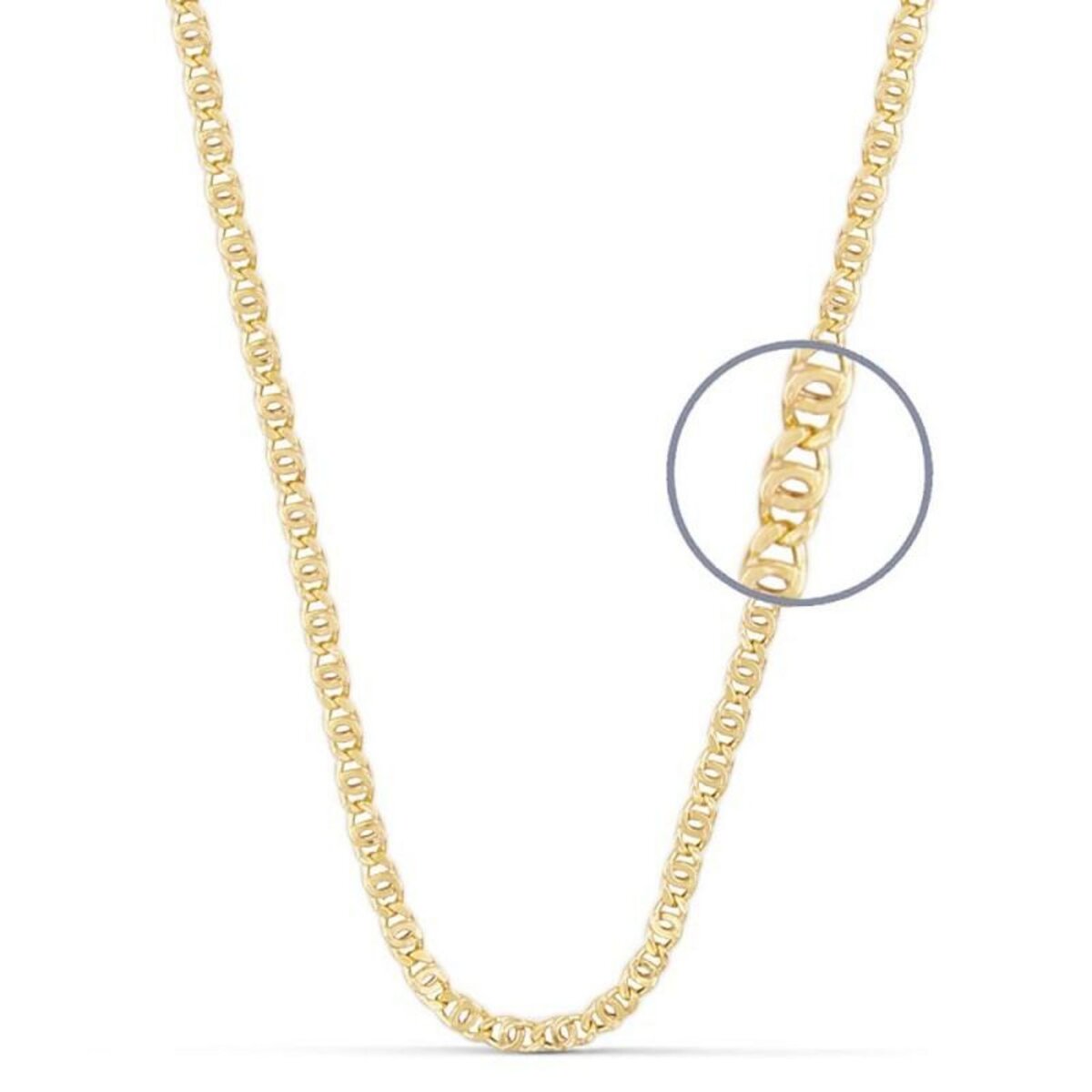 L'ATELIER D'AZUR Collier / Chaîne Or Jaune Maille Oeil de Tigre - Homme - 60cm