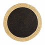 Voir la diapositive 1 : Paris Prix Tapis Déco Rond en Jute  Mario  90cm Noir & Or