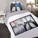 Dourev Housse de couette 140x200 LIBERTY + 1 taie 100% coton