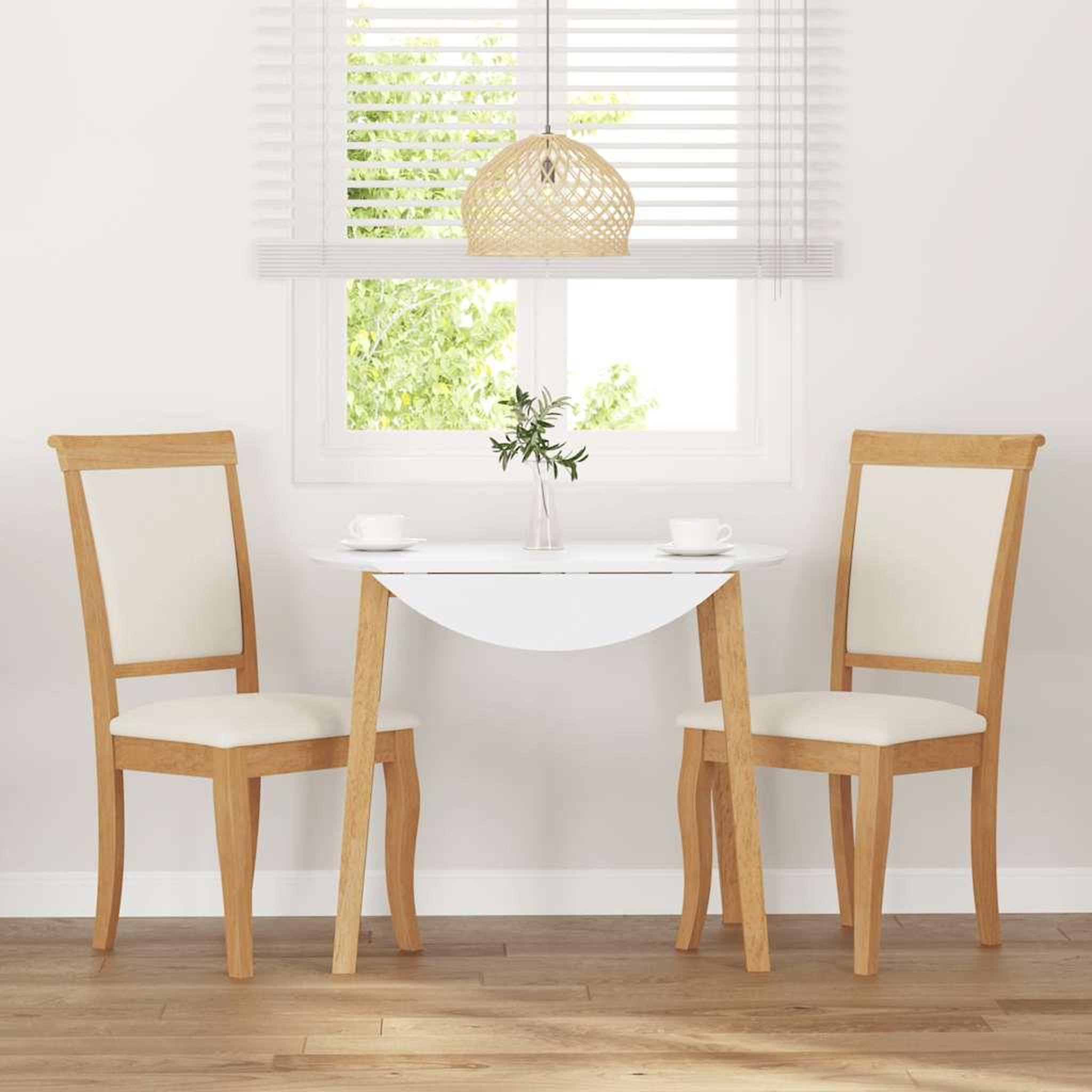 Voir la diapositive 3 : VIDAXL Chaises a manger coussins 2 pcs naturel bois massif caoutchouc