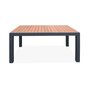 SWEEEK Set complet tables de jardin extensible papillon 150/195cm anthracite + 6 fauteuils empilables. bois d'eucalyptus et structure aluminium