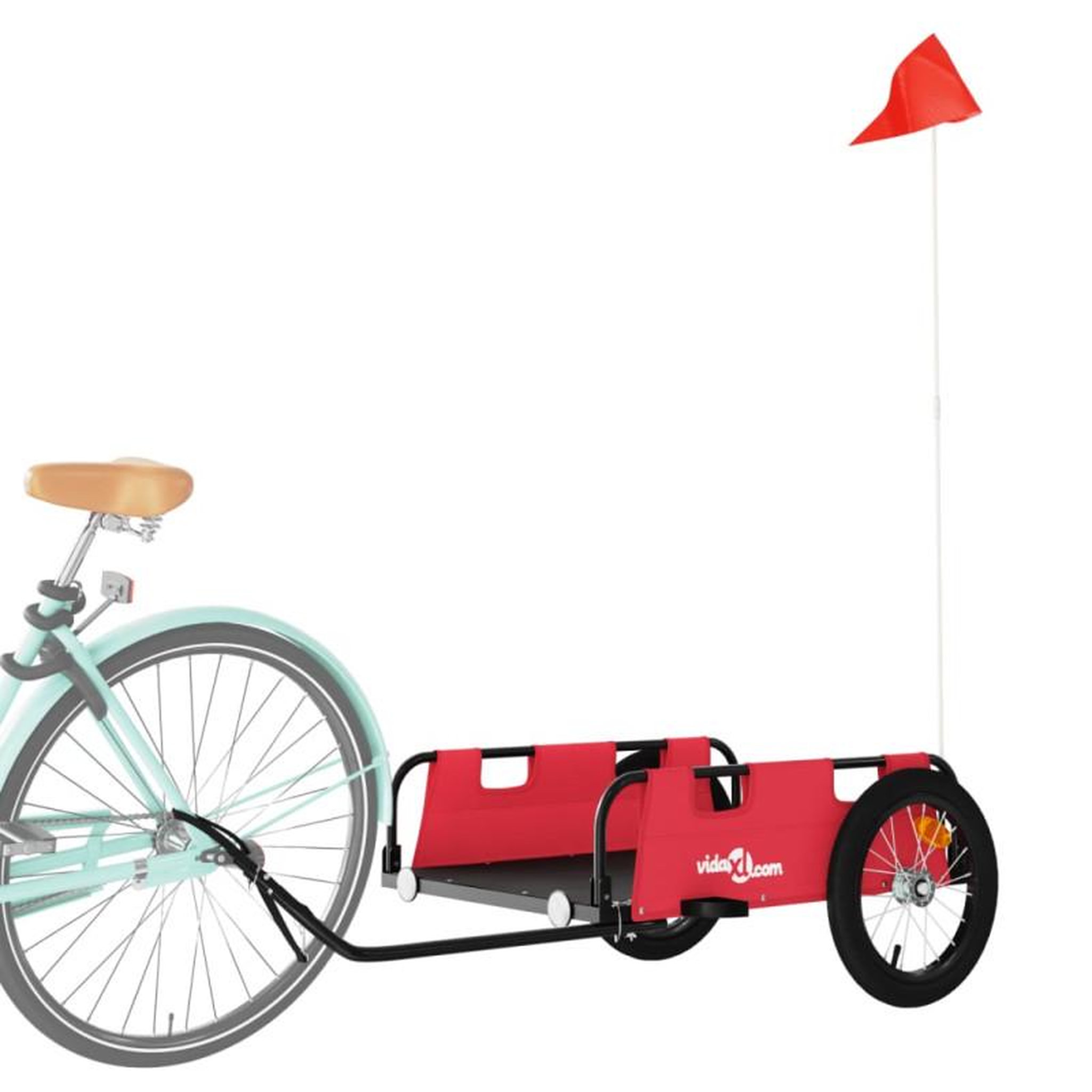 Voir la diapositive 3 : VIDAXL Remorque de vélo rouge tissu oxford et fer