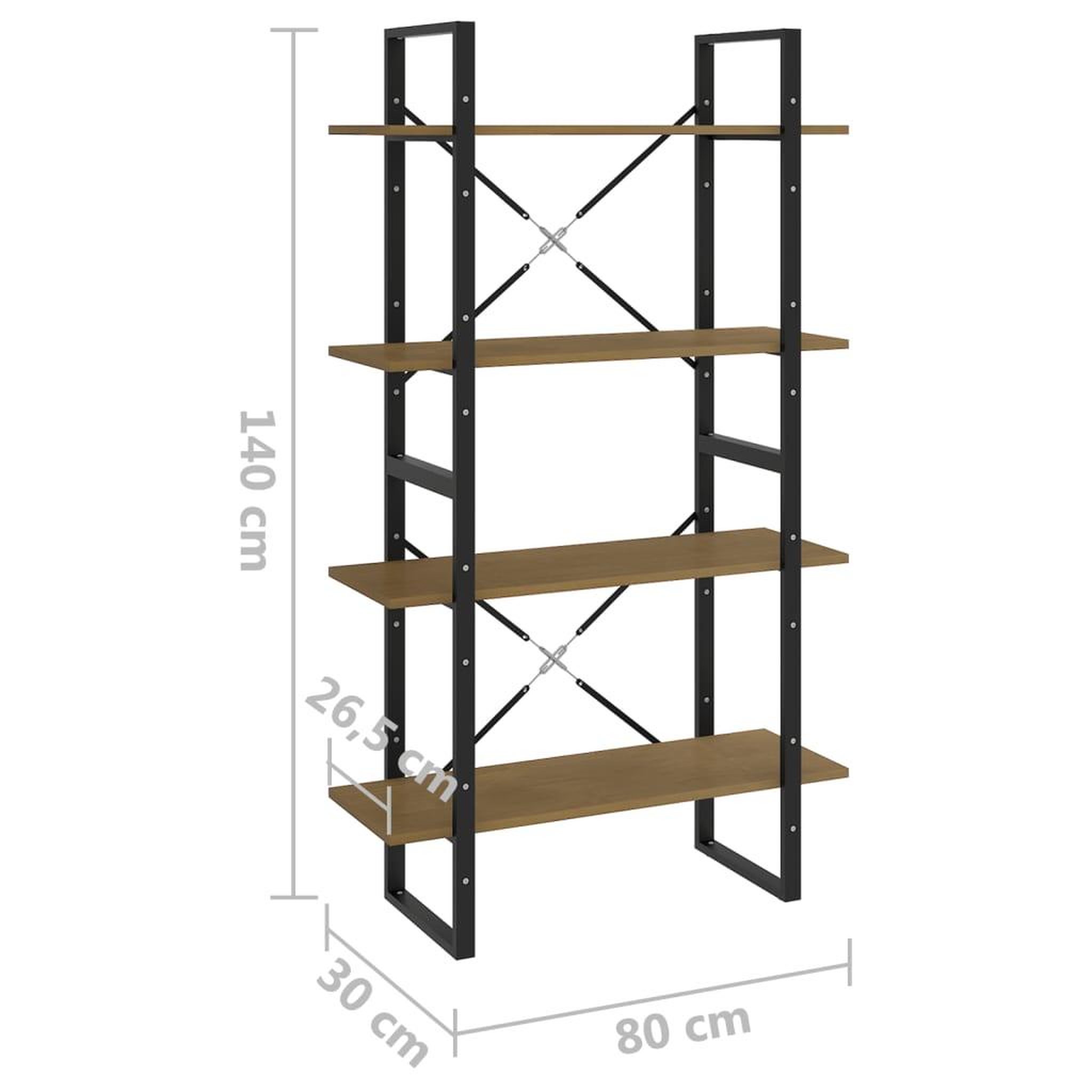 Voir la diapositive 6 : VIDAXL Bibliotheque a 4 niveaux 80x30x140 cm bois de pin massif