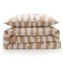 Voir la diapositive 3 : FUTURE HOME Parure de lit 2 personnes en coton 57 fils imprimé camel
