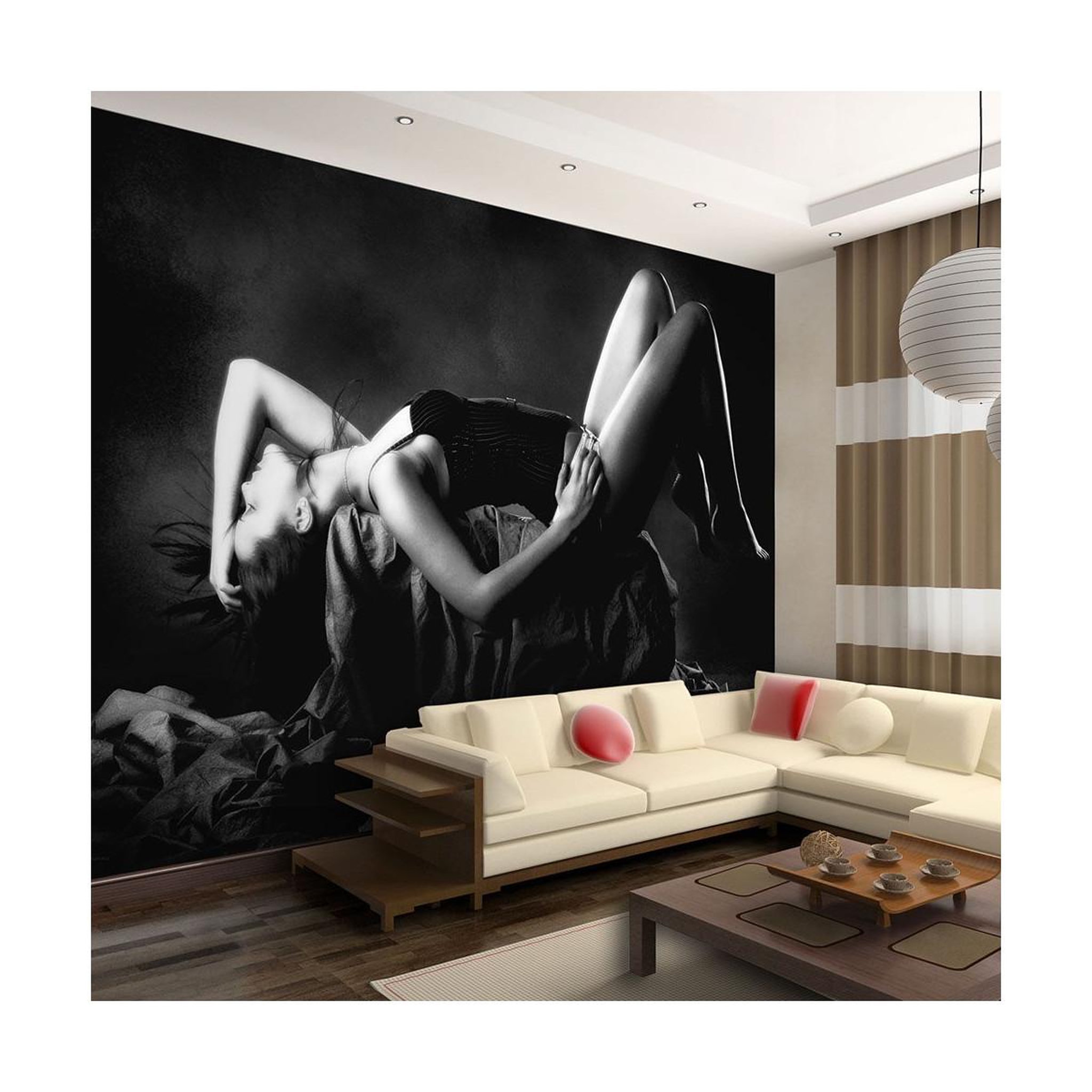 Paris Prix Papier peint  femme en lingerie sexy. Coloris disponibles : Multicolore