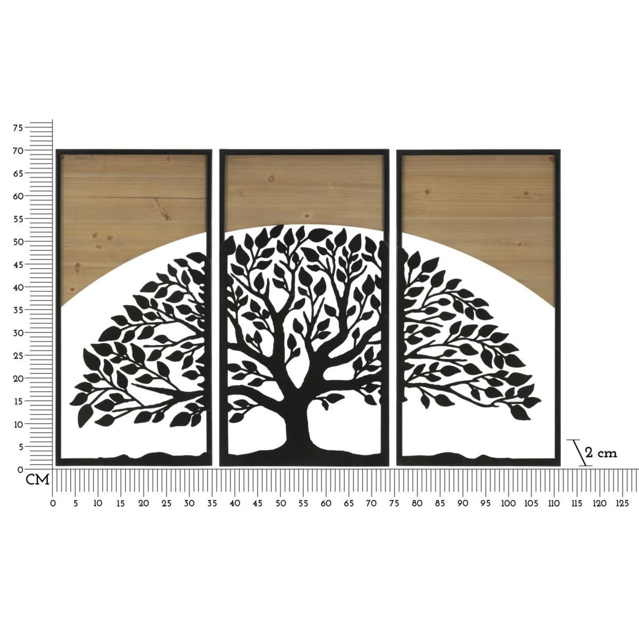 Voir la diapositive 6 : Paris Prix Lot de 3 décorations murales encadrées  arc  105cm noir & naturel