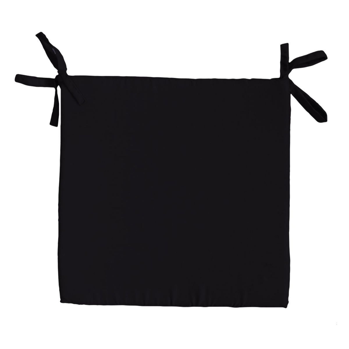 Galette de chaise plate unie en coton à nouettes