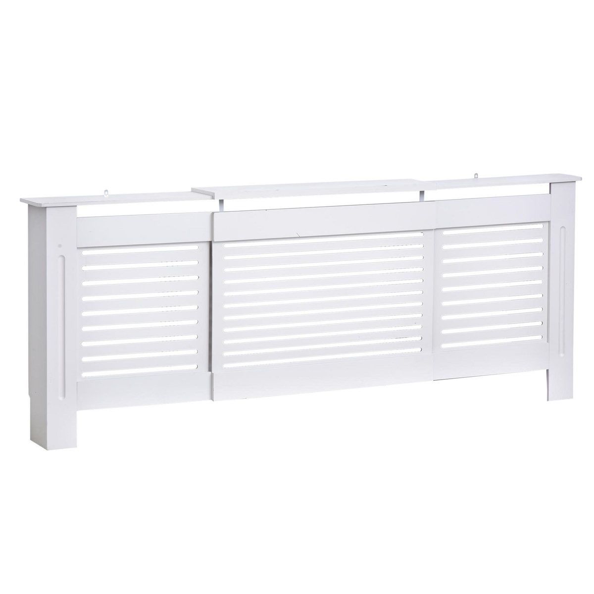 HOMCOM Cache-radiateur design contemporain longueur extensible 139-208,5L x 20,5I x 82,5H cm MDF blanc