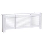 HOMCOM Cache-radiateur design contemporain longueur extensible 139-208,5L x 20,5I x 82,5H cm MDF blanc