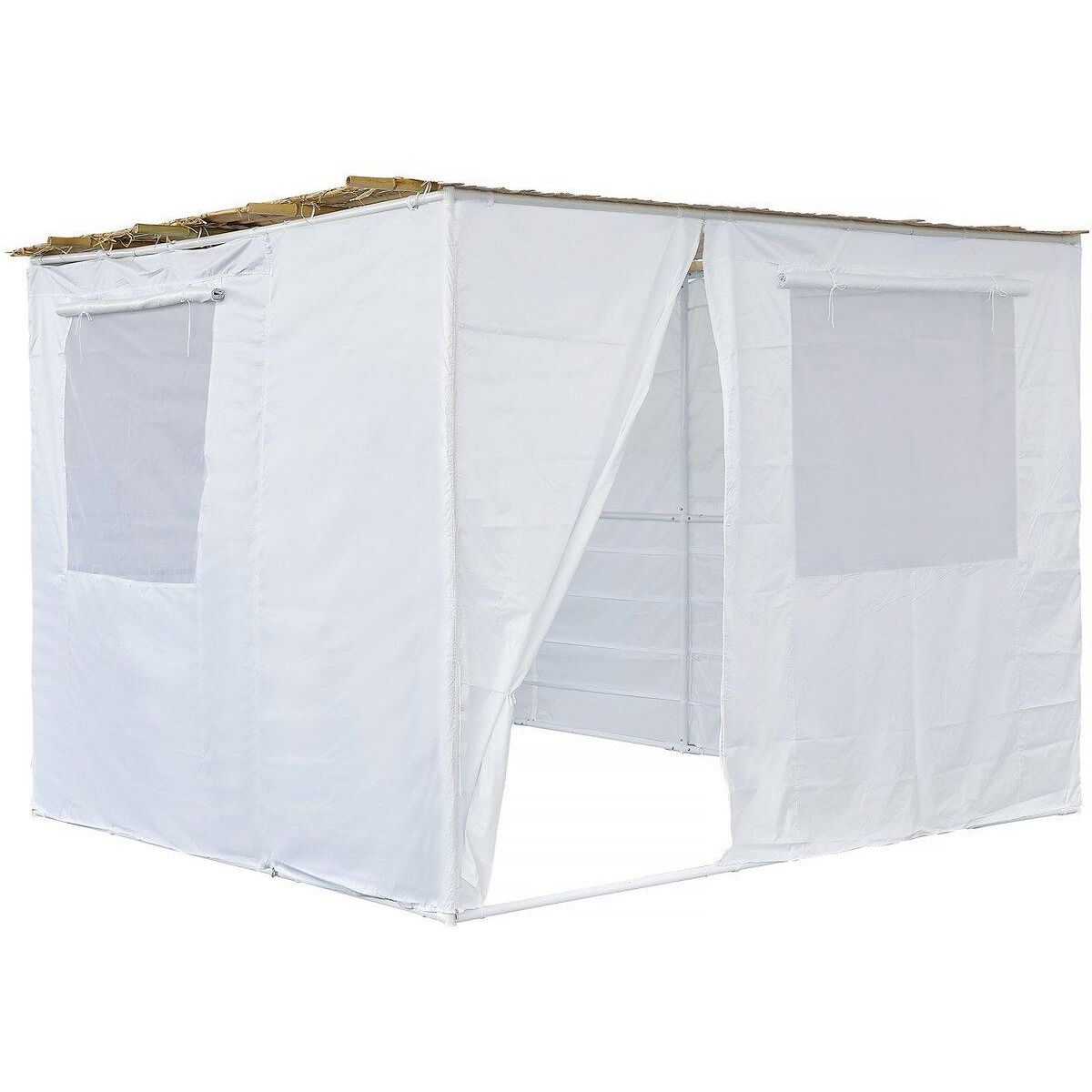 Habitat et Jardin Souccah en Kit NINA ajustable 3 x 3 -3 Rouleaux de bambou et 3 tasseaux de bois