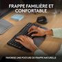 Voir la diapositive 3 : Logitech Clavier sans fil Wave Keys ergonomique +  repose poignets