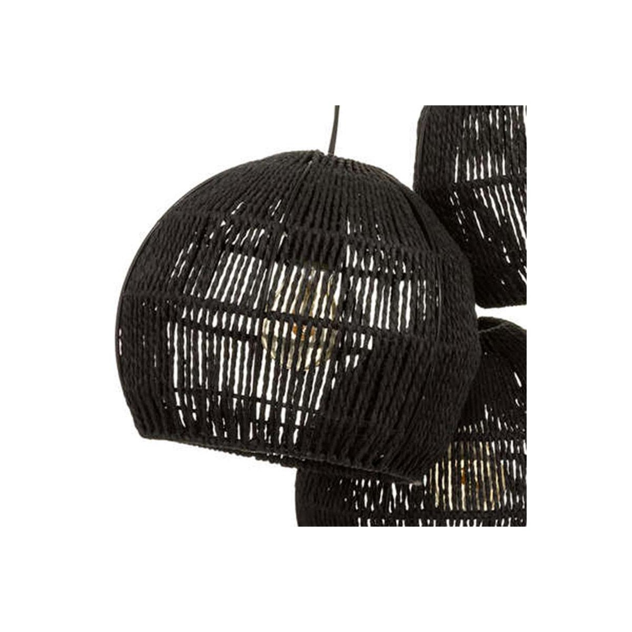 Voir la diapositive 2 : ATMOSPHERA Lampe Suspension 3 Têtes  Tropique  95cm Noir